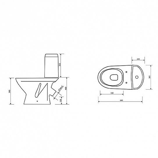 Унитаз-компакт Арго Комбо косой выпуск сиденье, арматура 1 режим Уклад