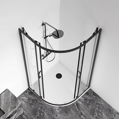 Душевой уголок GoodDoor Cube R-100-C-B 100х100 черный КУ00018