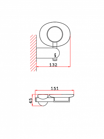 Мыльница для ванной подвесная VRI Rialto HG800606