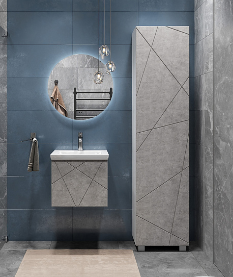 Тумба с раковиной 50 Vigo Geometry 500-0-1 навесная бетон