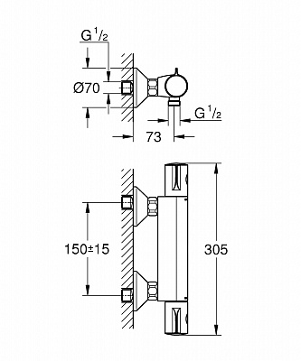 Смеситель для душа Grohe Grohtherm 800 34558000