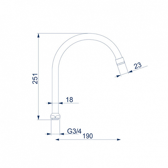 995F19C5SM излив для кухни,H-280 mm,L-190 mm,S.S.,chrome Optima Home