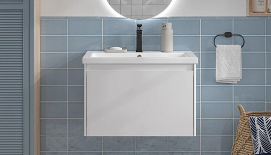 Тумба под раковину Klaufs 700-0-1 (Como) навесная белый Velvex