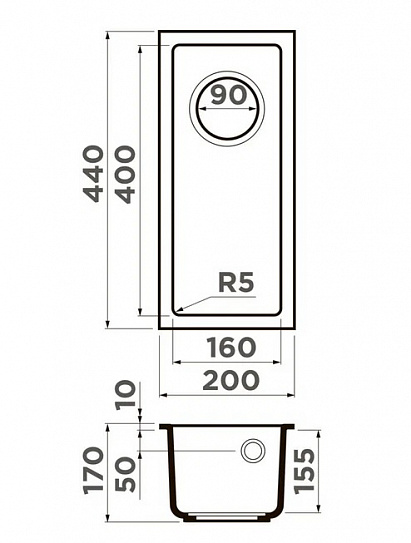 Мойка Artekey Bosen 20-U PL 4993227, платина