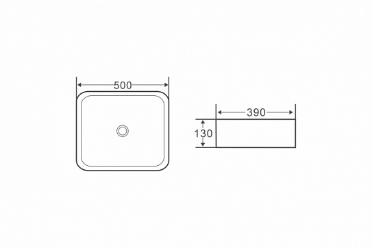 Накладная раковина 50х39 BelBagno BB1304