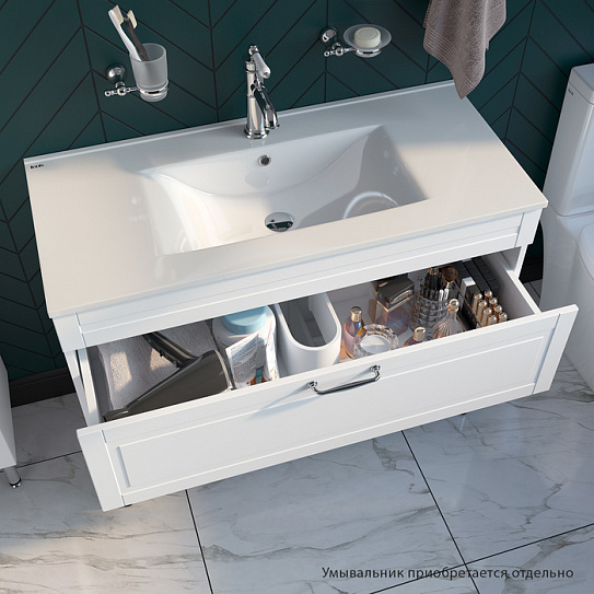Тумба напольная 100 см IDDIS Oxford OXF10W1i95 белая (подходит к умывальнику 0131000i28)