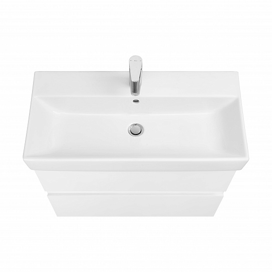 Тумба с раковиной Roca Oleta 80 белый матовый, 2 ящика, A857640501