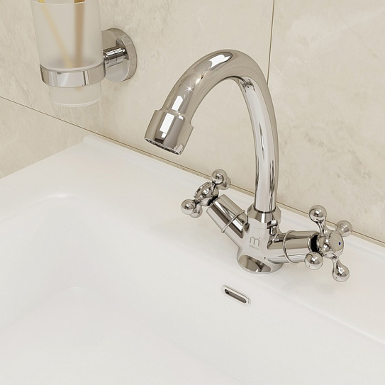 Смеситель для умывальника Milardo Duplex DUPSB00M01 вентильный