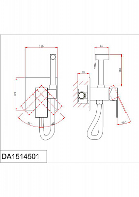 Смеситель встраиваемый D&K Bayern Liszt с гигиеническим душем DA1514505