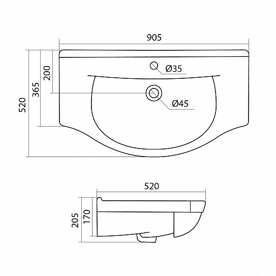 Раковина Santek Эльбрус 90 1WH110790
