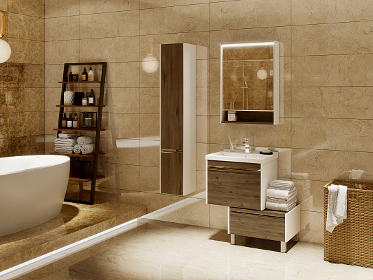 Шкаф-зеркало Акватон Капри 60 таксония темная 1A230302KPDB0