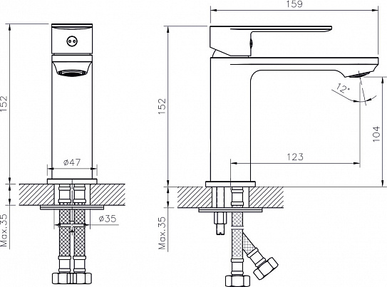 Смеситель для умывальника RUSH Luson LU1630-11