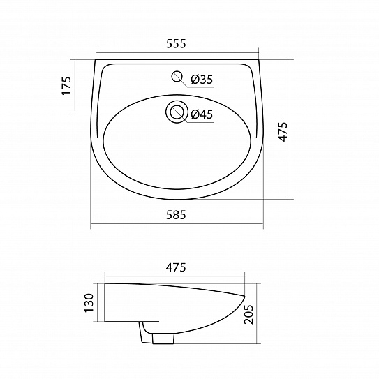 Раковина Santek Бореаль 60 1WH110484