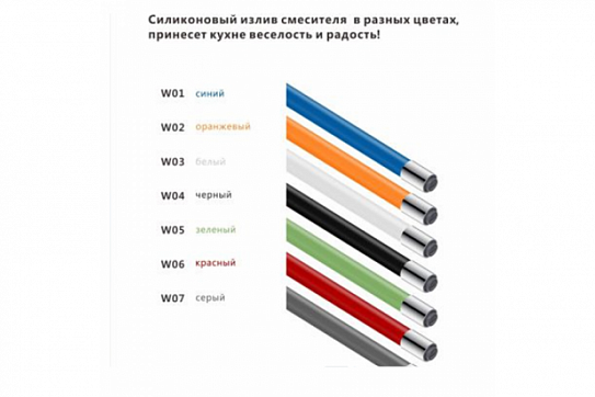 Силиконовый излив,белый, для комб.смесителей W03