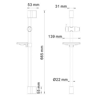 Душевой комплект 66,5 см WasserKRAFT A063