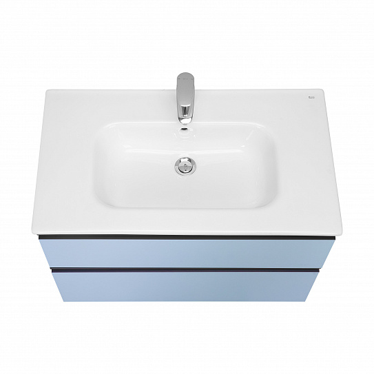 Тумба с раковиной Roca Domi 80 2 ящика ZRU9307871, небесный синий матовый