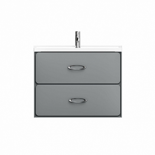 Подвесная серая матовая MIRSANT Viva 80 тумба УТ000084561 (под раковину Conte 80) (рак. 264502 в комплект не входит)