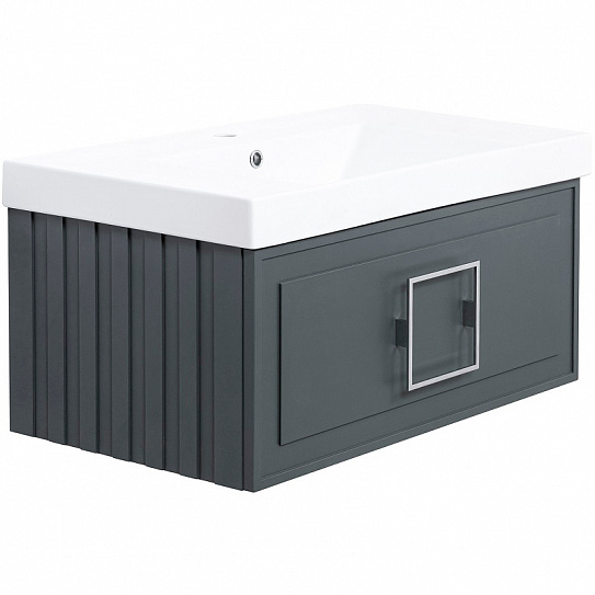 Тумба под раковину La Fenice Cubo 80 см серая матовая (рак. 238720) FNC-01-CUB-G-80