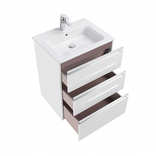 Тумба с раковиной Roca The Gap 60 белый глянец 3 ящика A857404806