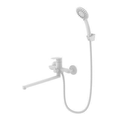 Смеситель для ванны с длинными изливом Milardo Rora RORWT00M10, белый матовый