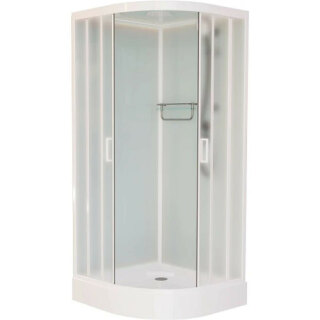 Душевая кабина Frank F409M White низкий поддон , матовые стекла , профиль белый