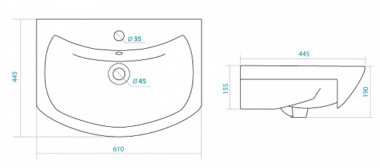 Тумба без раковины Onika Балтика 60 см с одним ящиком 106041