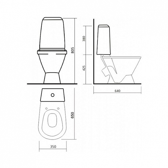 Унитаз-компакт Sanita Кама KMASACC01050711