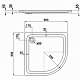 Поддон Laufen Solutions 1\4 круга 90х90*4,5 см R55 2135020000001