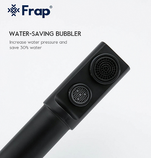 Frap F4352-6 Смеситель д/кухни фильтр д/пит.в. черный