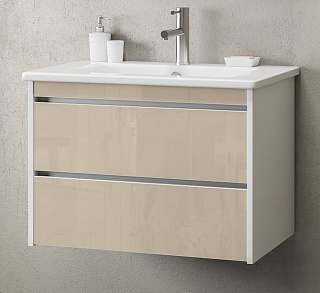 Тумба без раковины Smile Фреш 80 белый/бежевый