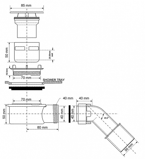 Трап д/душ. поддона MRS7