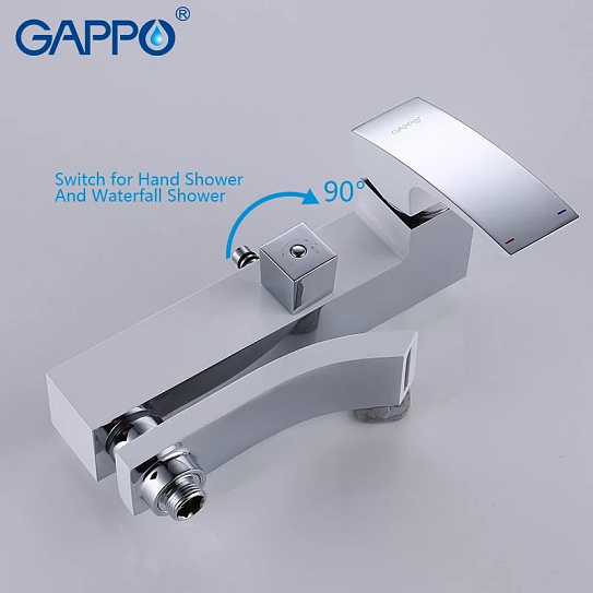 Душевая система Gappo с поворотным изливом G07 G2407-11, латунь, цвет хром