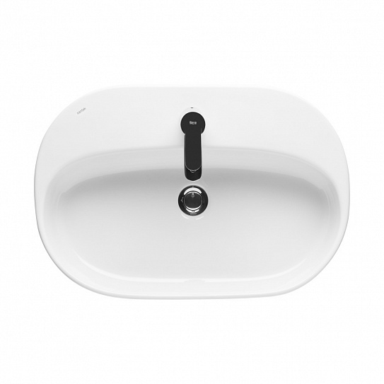 Раковина накладная 62 Santek Одри Round 62х42 1WH501710 с полочкой и отверстием под смеситель