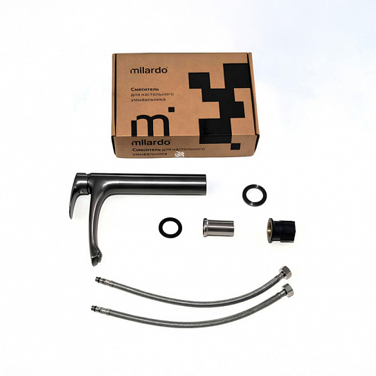 Смеситель для настольного умывальника Milardo Rora, графит, RORGM01M01