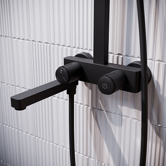 Душевая система с тропическим душем Iddis Slide SLIBLBTi06