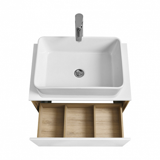 Тумба под раковину Aquaton Либерти 70 дуб эльвезия белый глянец 1A279801LYC70