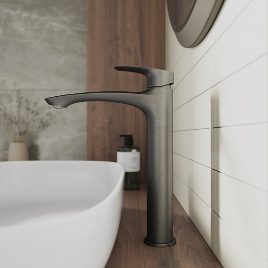 Смеситель для настольного умывальника Milardo Rora, графит, RORGM01M01