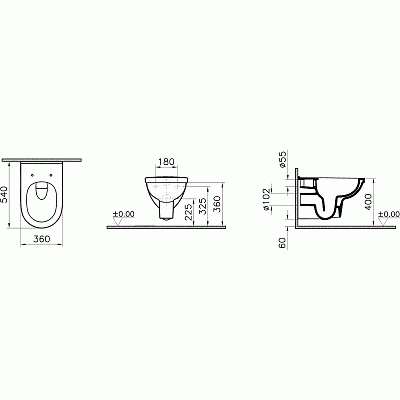 Унитаз подвесной Vitra Form 300 без сиденья 7755B003-0075