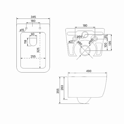 Комплект 3в1 подвесной унитаз (Bridge), инсталляция и клавиша белая мат, IDDIS BASBR03i73