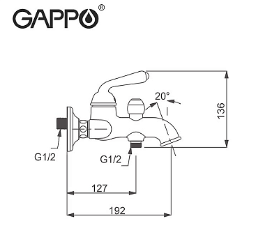 Смеситель для ванны Gappo G88 G3288