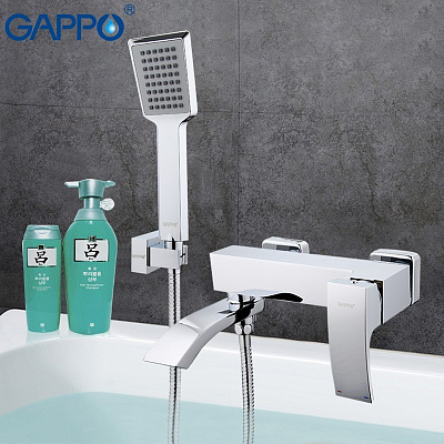 Смеситель для ванны Gappo G3207 хром, излив переключатель на лейку
