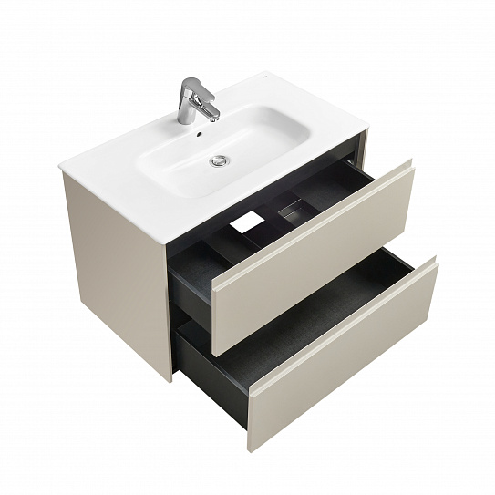 Тумба под раковину Roca Ona 800 бежево-серый матовый 2 ящика A857630510