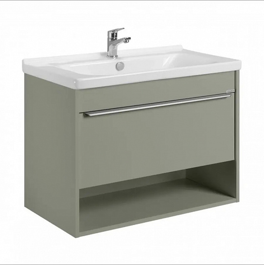 Тумба с раковиной AQUATON Хоуп 80 Хаки 1A287301HP9D0 (раковина Миранда 80, 146527)
