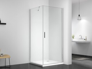 Душевое ограждение 90х90 MONTEREY EX-217 хром прозрачное стекло 8мм