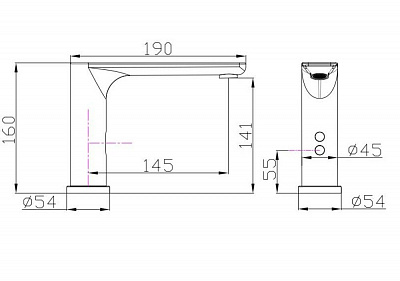 Смеситель для умывальника сенсорный черный RUSH Tinos (TI3732-12Black)