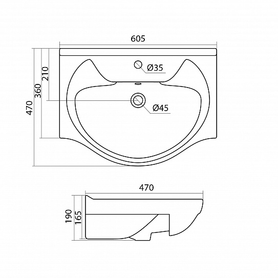 Раковина Aquaton Байкал 60 1WH109652