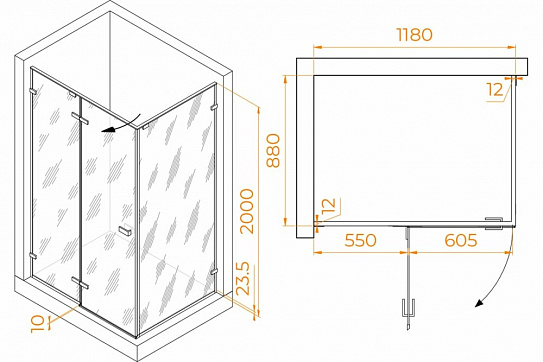 Душевой уголок 120х90 RGW SV-040Gr 353204029-110