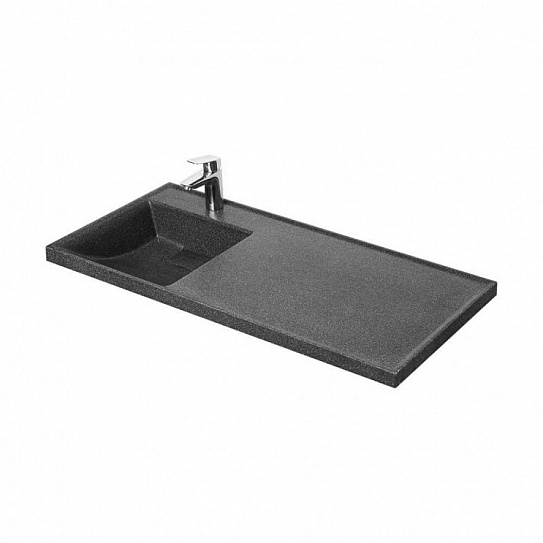 Раковина на стиральную машину 105 AQUATON Лондри 105 графит (чаша слева) 1A72833KLH21L (литьевой мрамор)