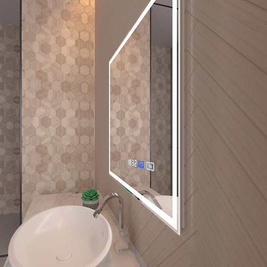 Зеркало в ванную с подсветкой и термообогревом Monterey Аделия 80х70