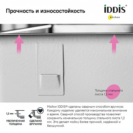 Мойка из нержавеющей стали IDDIS Edifice EDI74S0i77